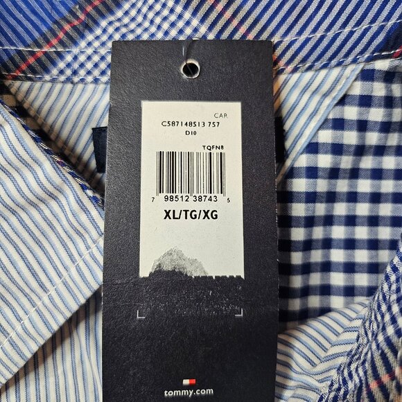 Tommy Hilfiger Boy's Blue Striped Long Sleeve Shirt - Size XL - Picture 7 of 10